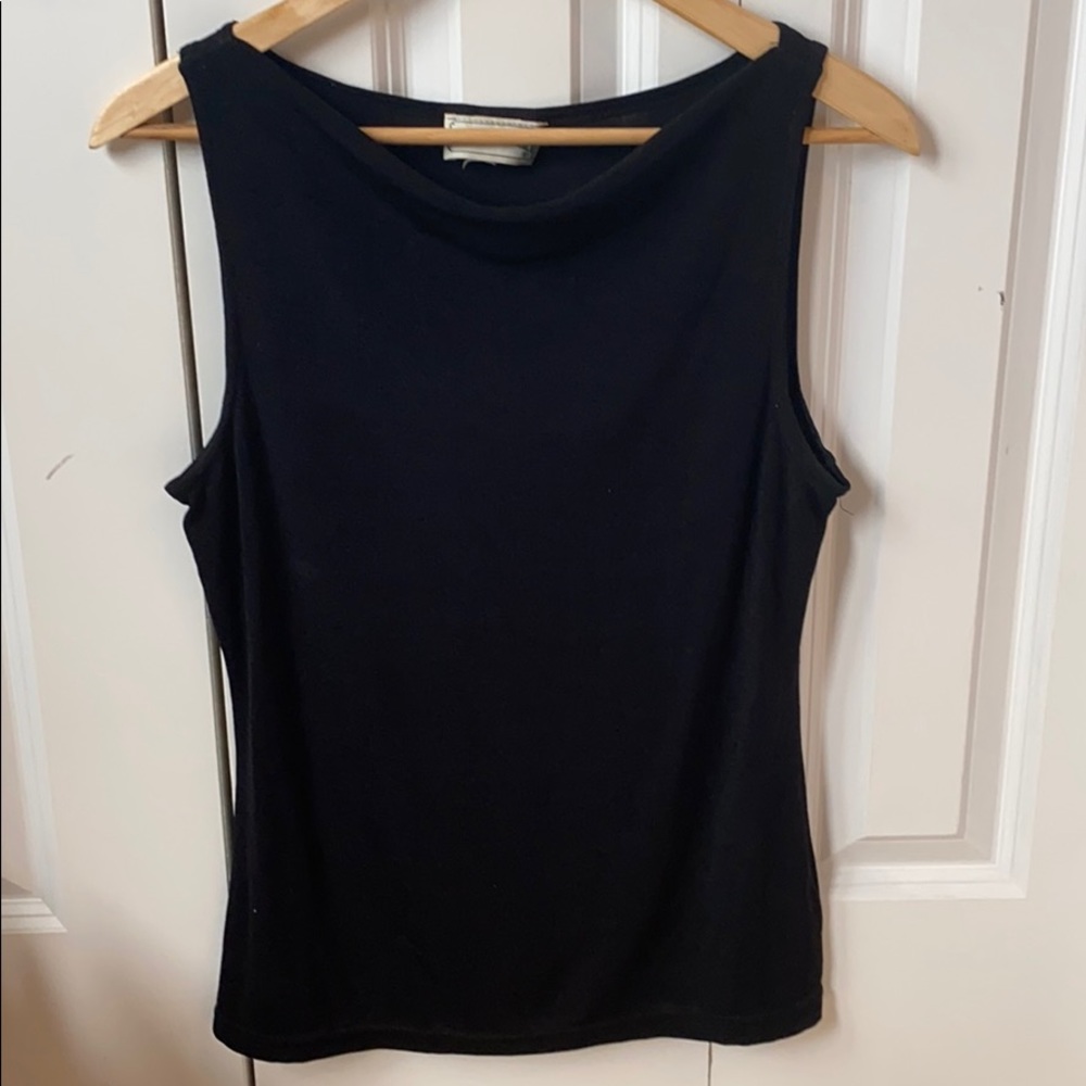 Soft and silky black sleeveless blouse